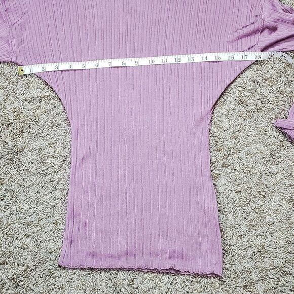 Zara Purple Ribbed Tunic Top - Picture 3 of 7